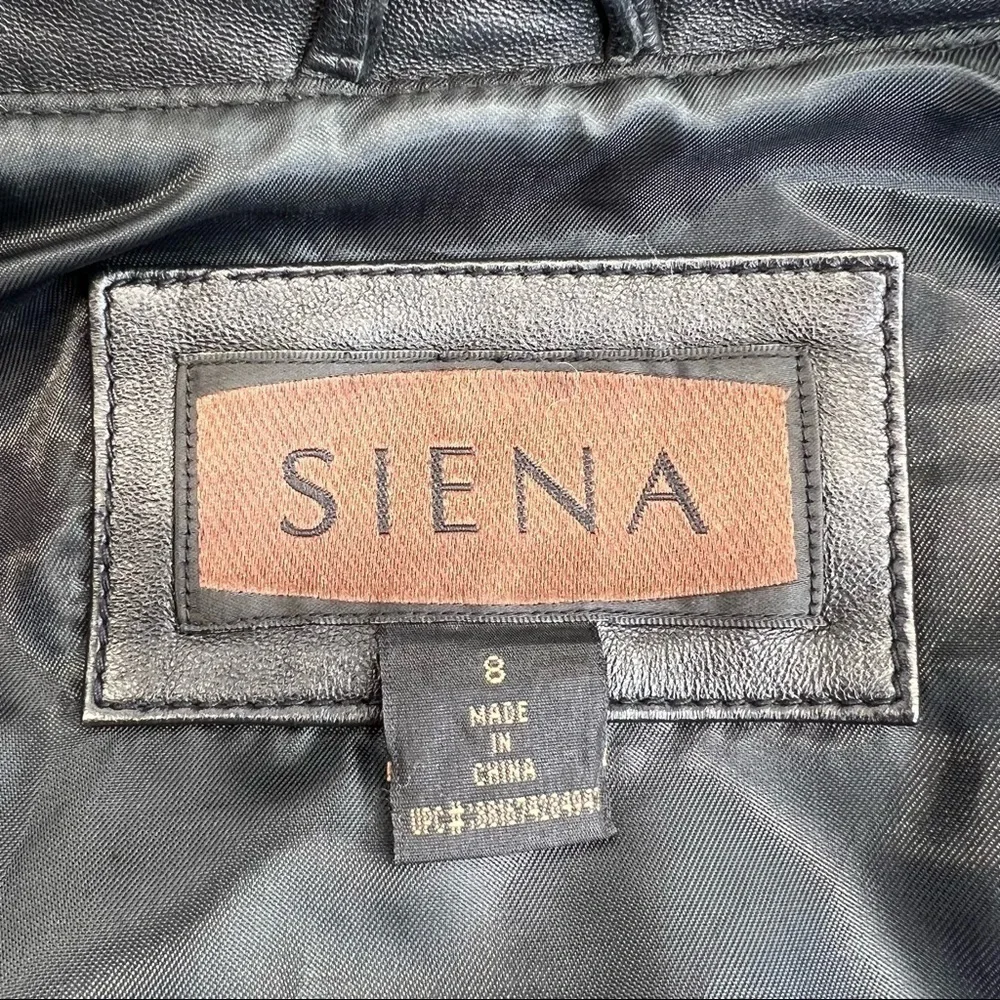 Siena Women’s Black Quilted Leather Jacket - Picture 9 of 11